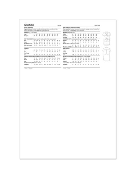 Patron KnowMe 2068.K5 - Robe chemise cargo