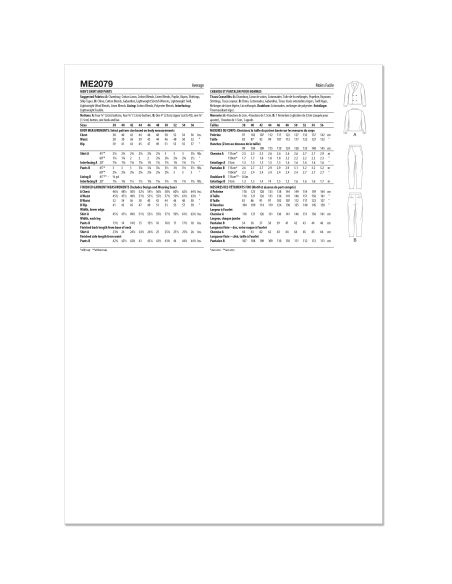 Patron KnowMe 2079.AA - Chemise et pantalons pour hommes