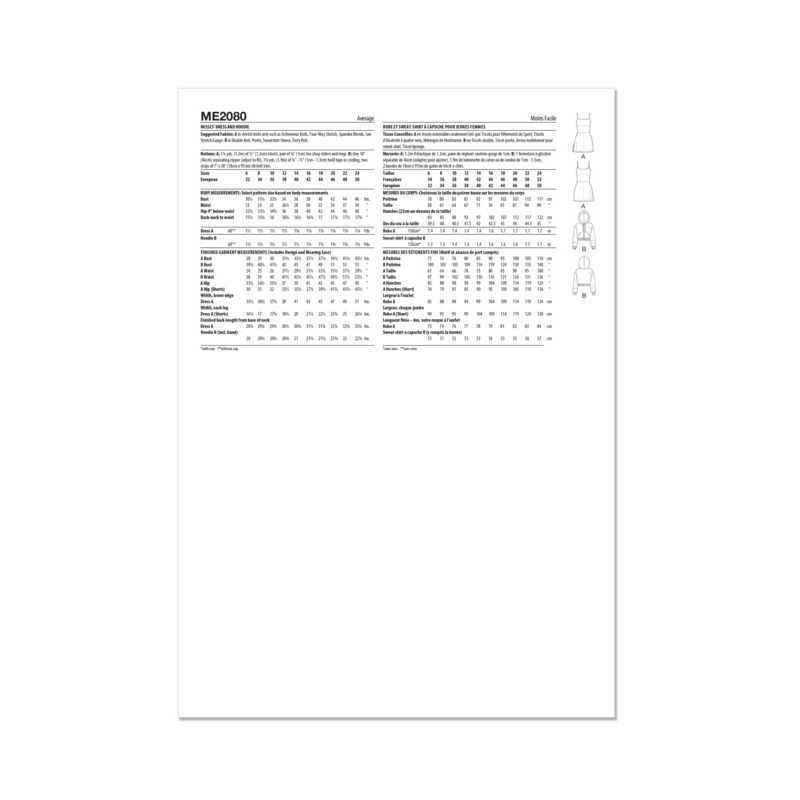 Patron KnowMe 2080.H5 - Robe et hoodie