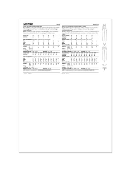 Patron KnowMe 2083.M1 - Salopette et sac ceinture