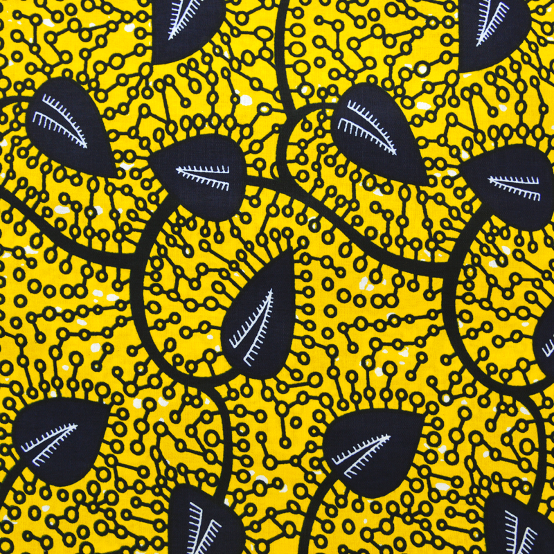 Tissu Africain WAX - Yellow (coupon de 5,40 mètres)