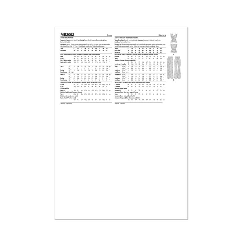 Patron KnowMe 2092.K5 - Top et pantalon