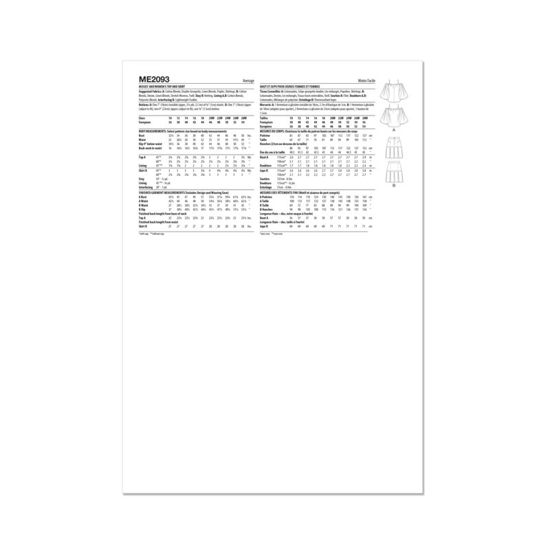 Patron KnowMe 2093.AA - Top et jupe