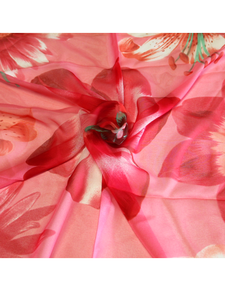 Paréo - Iris & marguerite rose