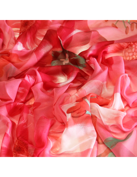 Paréo - Iris & marguerite rose