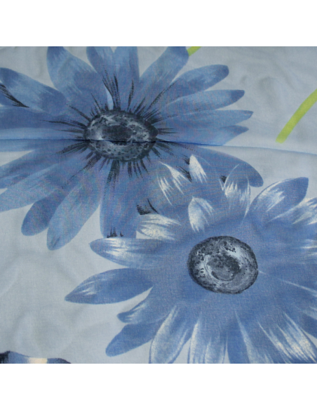 Paréo - Iris & marguerite bleu