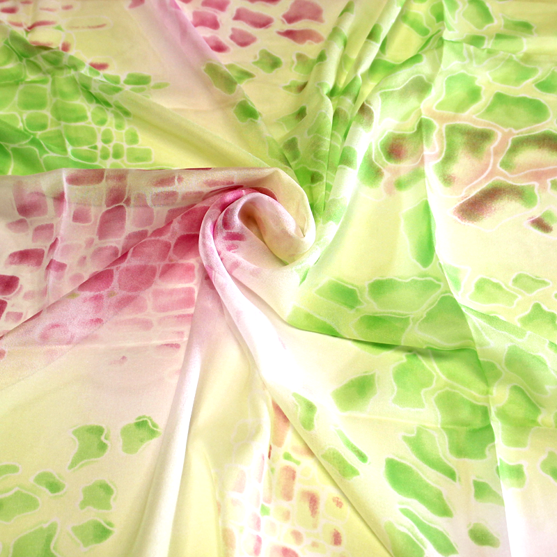 Paréo - Mosaïque abstraite verte & rose