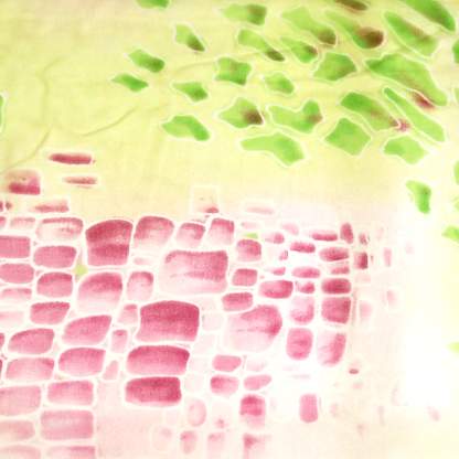 Paréo - Mosaïque abstraite verte & rose