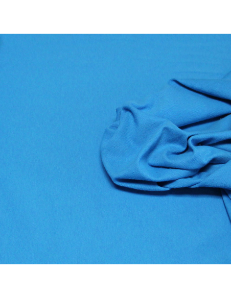 Molleton non gratté (French Terry) - Bleu céruléen