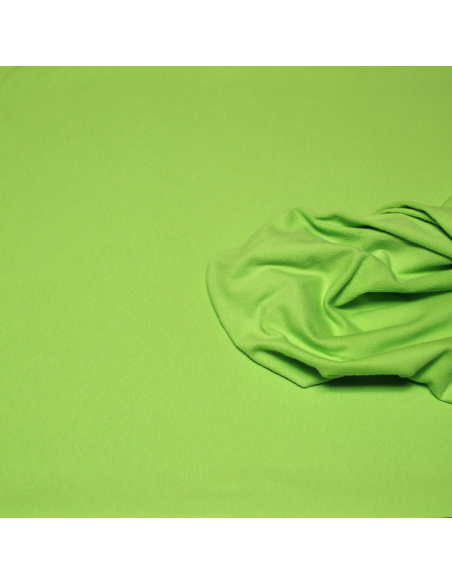 Molleton non gratté (French Terry) - Vert clair fluo