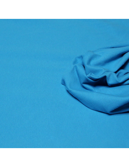 Molleton non gratté (French Terry) - Bleu lagon