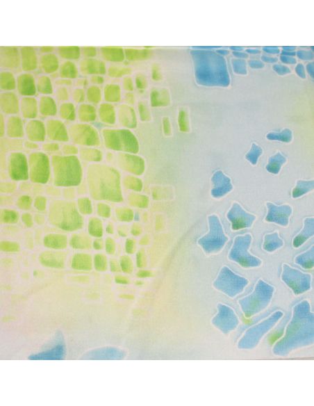 Paréo - Mosaïque abstraite verte & bleu