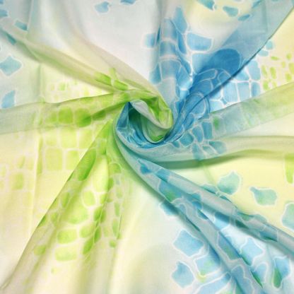 Paréo - Mosaïque abstraite verte & bleu 2