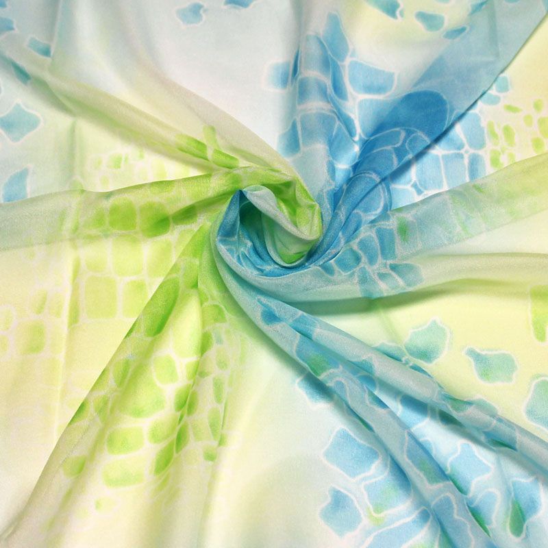 Paréo - Mosaïque abstraite verte & bleu