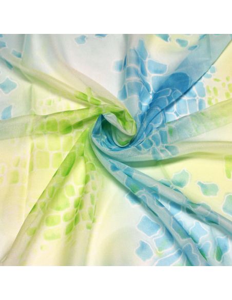 Paréo - Mosaïque abstraite verte & bleu