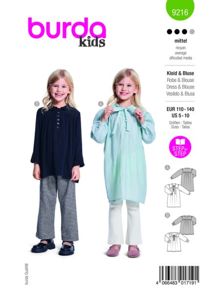 Patron Burda 9216 - Manteau pour enfants