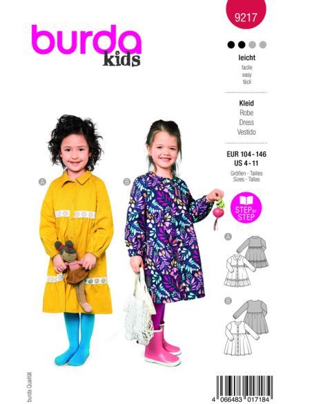 Patron Burda 9217 - Robe pour enfants