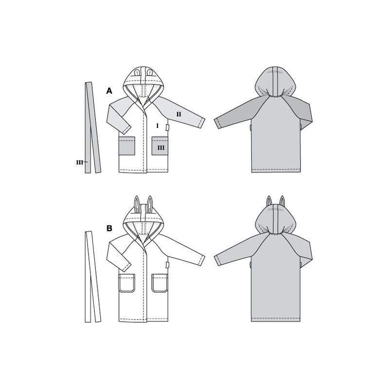 Patron Burda 9219 - Peignoir pour enfants