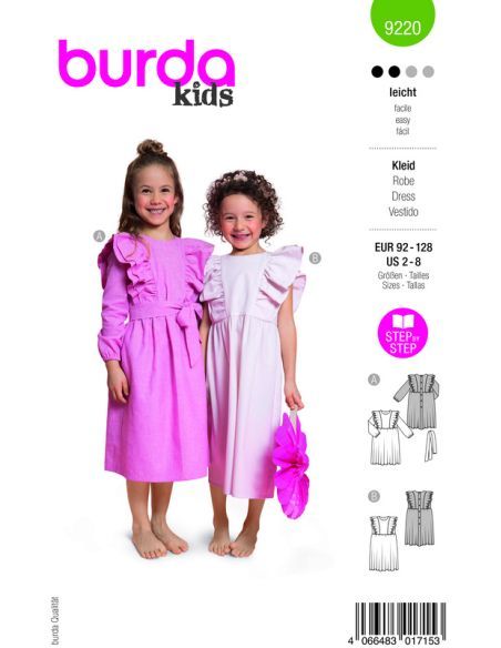 Patron Burda 9220 - Robe de fête pour enfants