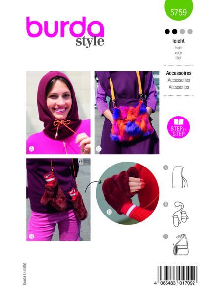 Patron Burda 5759 - Accessoires Automne/Hiver