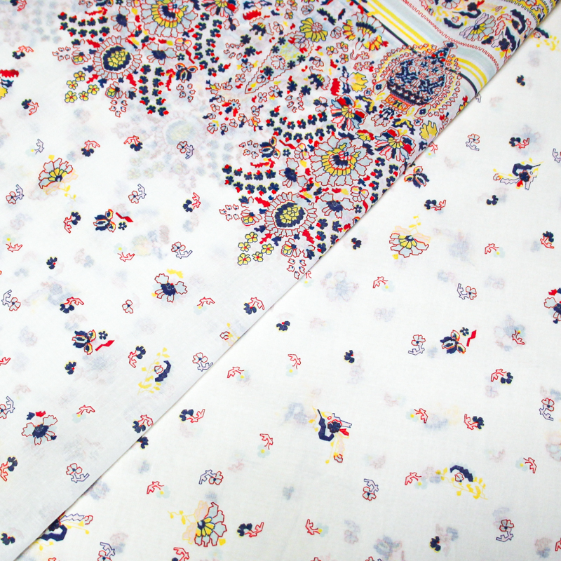 Voile 100% coton double base  - Jardin fantastique
