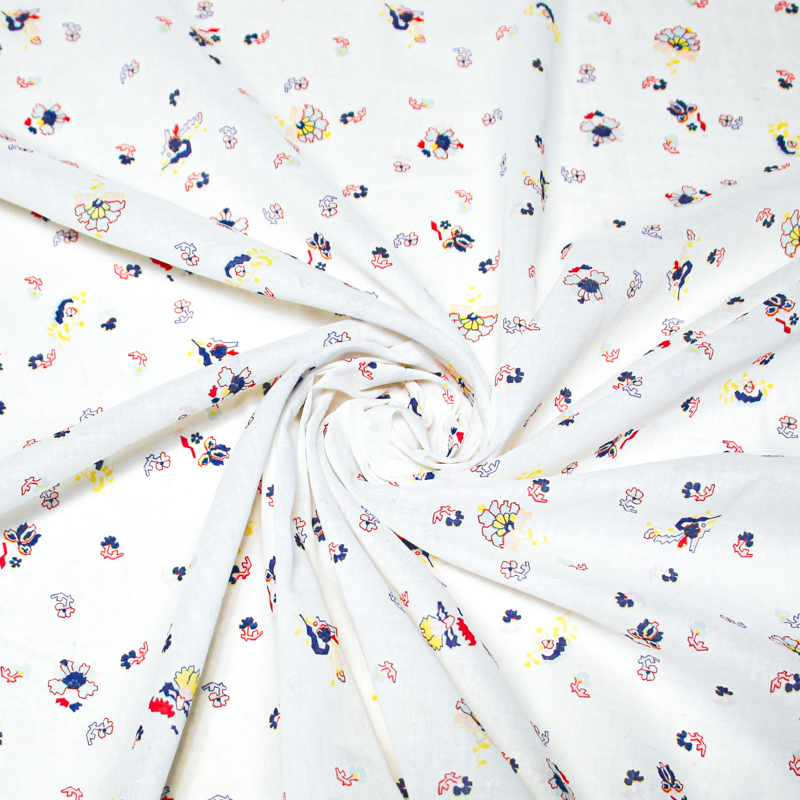 Voile 100% coton double base  - Jardin fantastique