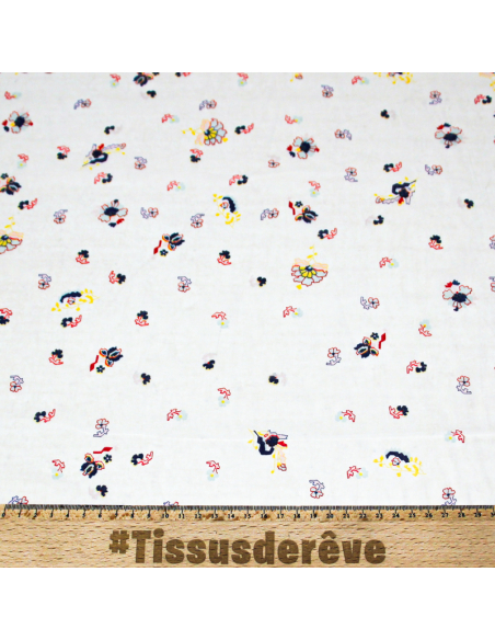 Voile 100% coton double base  - Jardin fantastique