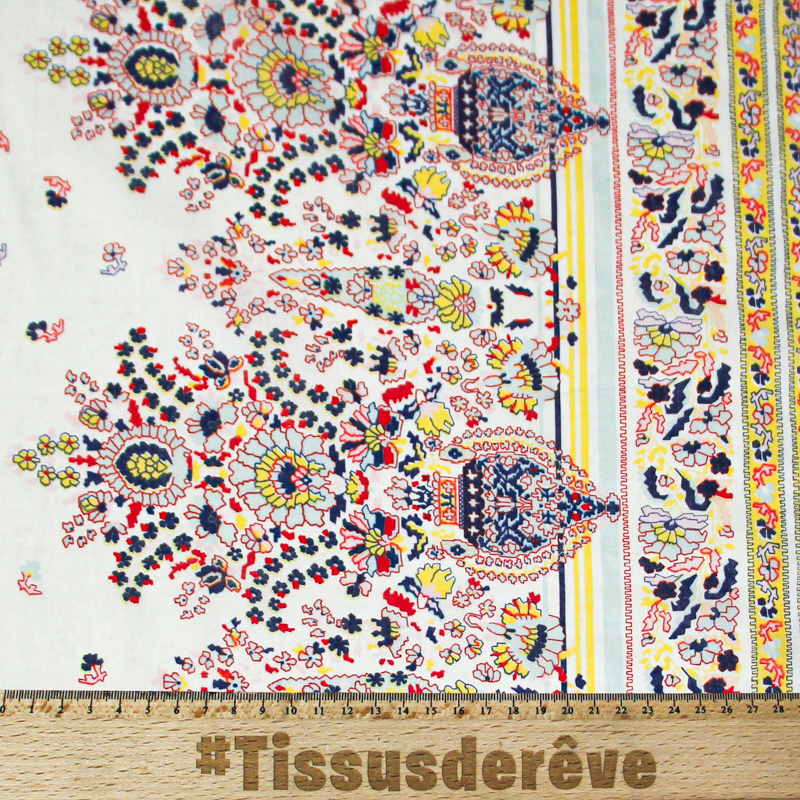 Voile 100% coton double base  - Jardin fantastique