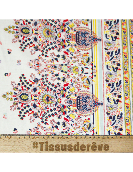 Voile 100% coton double base  - Jardin fantastique