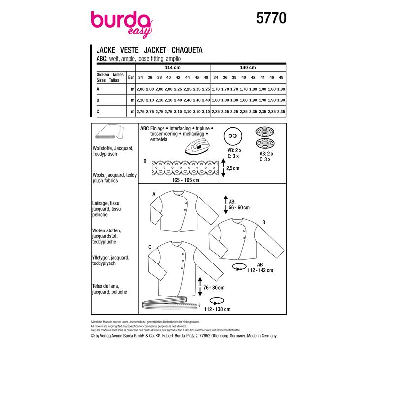 Patron Burda 5770 - Cape raffinnée