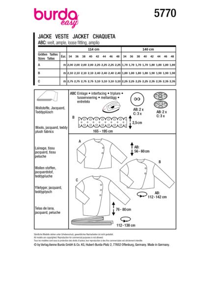 Patron Burda 5770 - Cape raffinnée