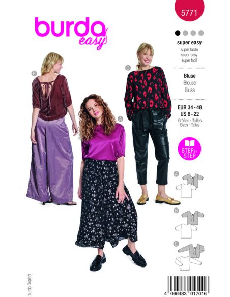 Patron Burda 5771 - Trois blouses
