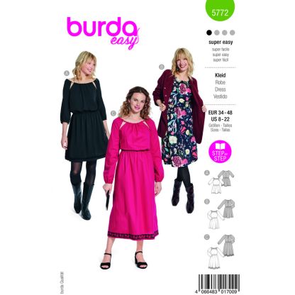 Patron Burda 5772 - Robes de fête ou décontractée