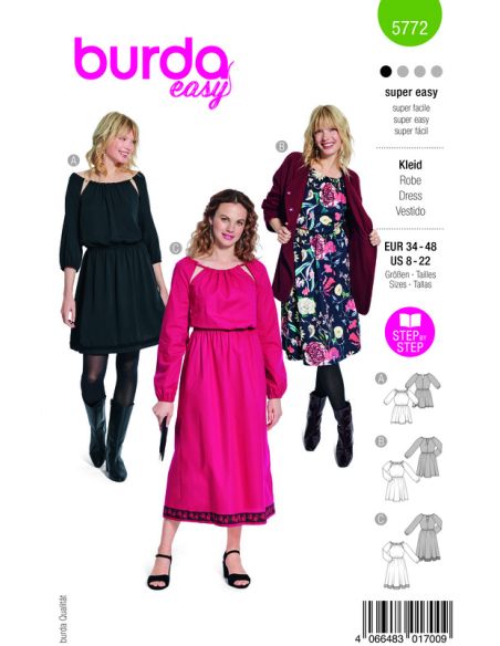 Patron Burda 5772 - Robes de fête ou décontractée