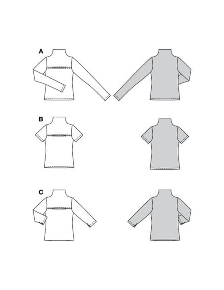 Patron Burda 5774- T-shirt et col roulé