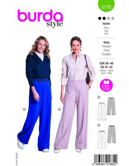 Patron Burda 5778 - Pantalon élégant et décontracté