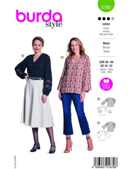 Patron Burda 5785 - Blouse inspiration couture