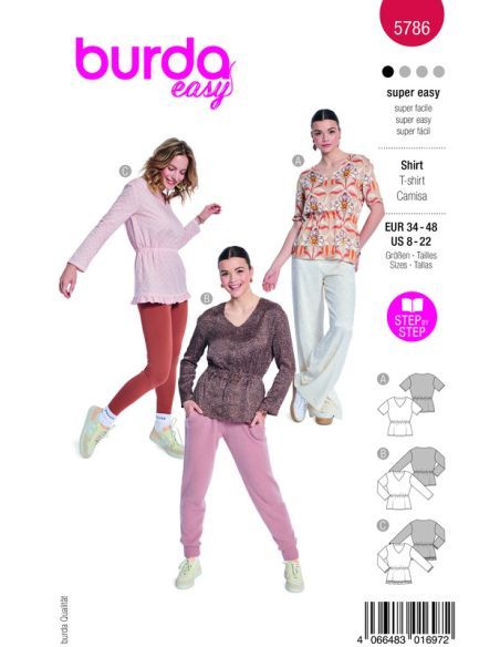 Patron Burda 5786 - Chemises et nuisette