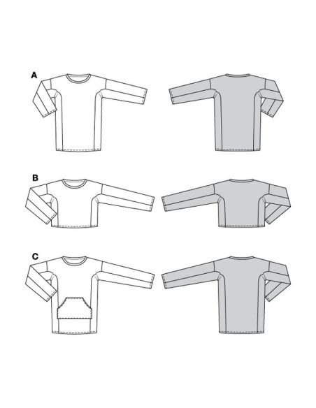 Patron Burda 5788 - Sweat et t-shirt long