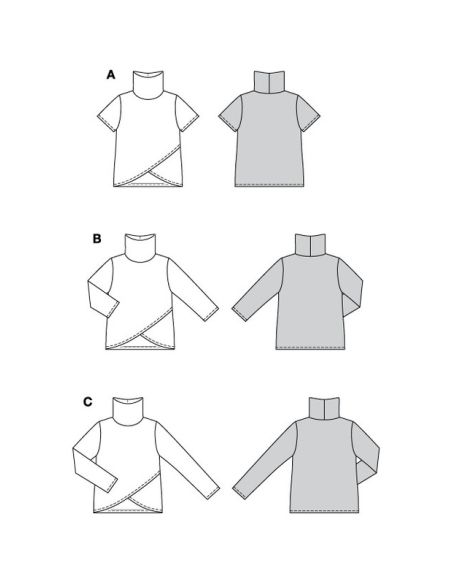Patron Burda 5790 - Trois variantes de t-shirts