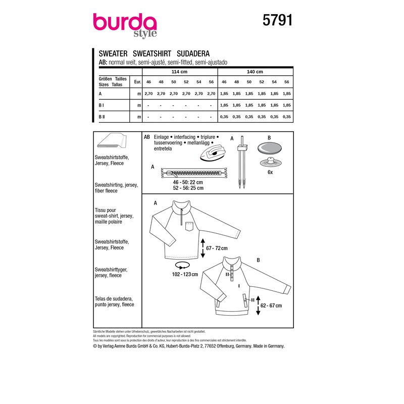 Patron Burda 5791 - Troyer tendance