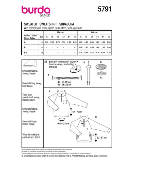 Patron Burda 5791 - Troyer tendance