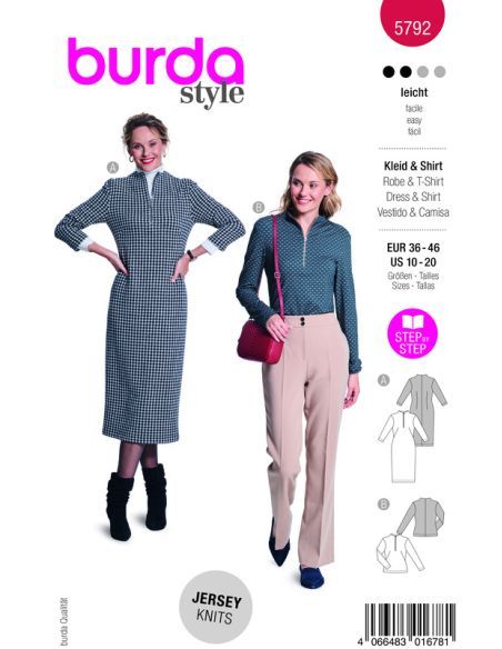 Patron Burda 5792 - Robe midi