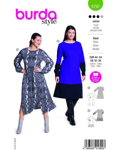 Patron Burda 5797 - Sweat et t-shirt long