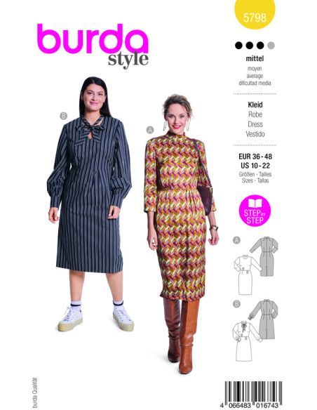 Patron Burda 5798 - Robe vintage