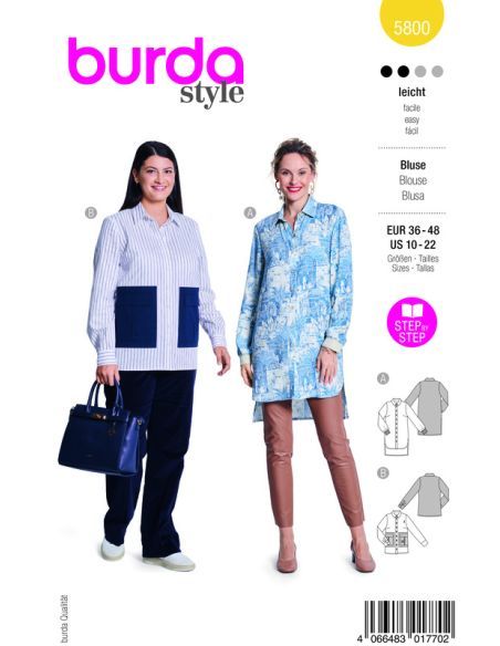 Patron Burda 5800 - Chemisier romantique