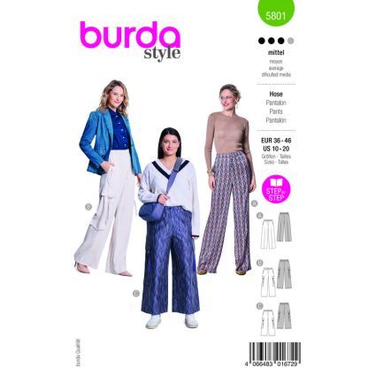 Patron Burda 5801 - Pantalon chic