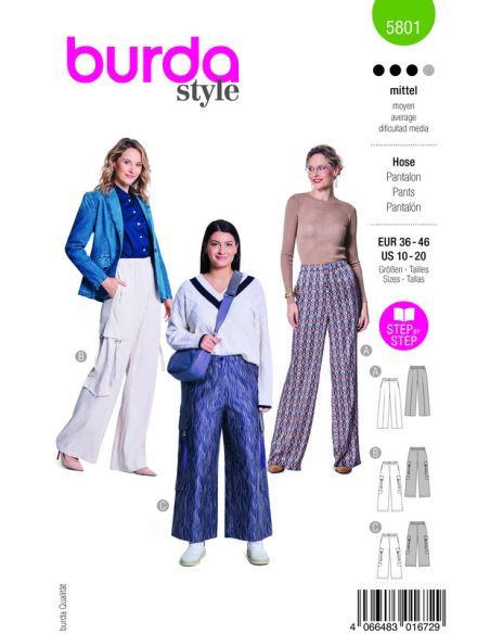 Patron Burda 5801 - Pantalon chic