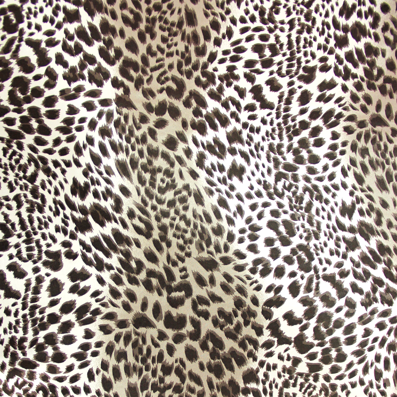 Satin de soie imprimé léopard - Moka