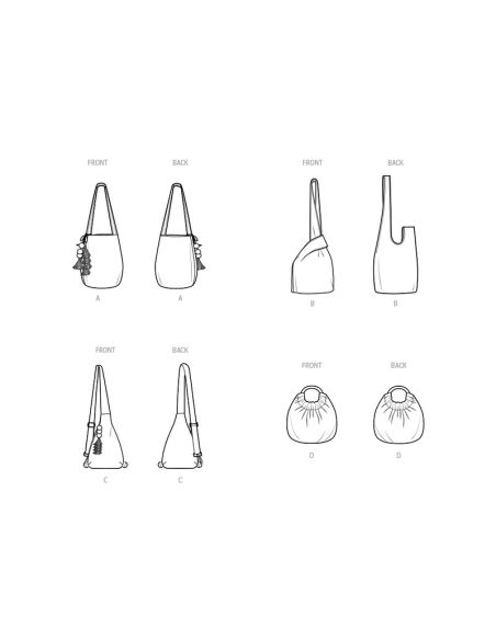 Patron Simplicity 9803.OS - Sacs en 4 styles